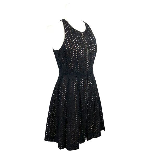 BCBGMaxAzria Guilianna Tulip Black Eyelet Lace Mini Dress 6 - Picture 5 of 15